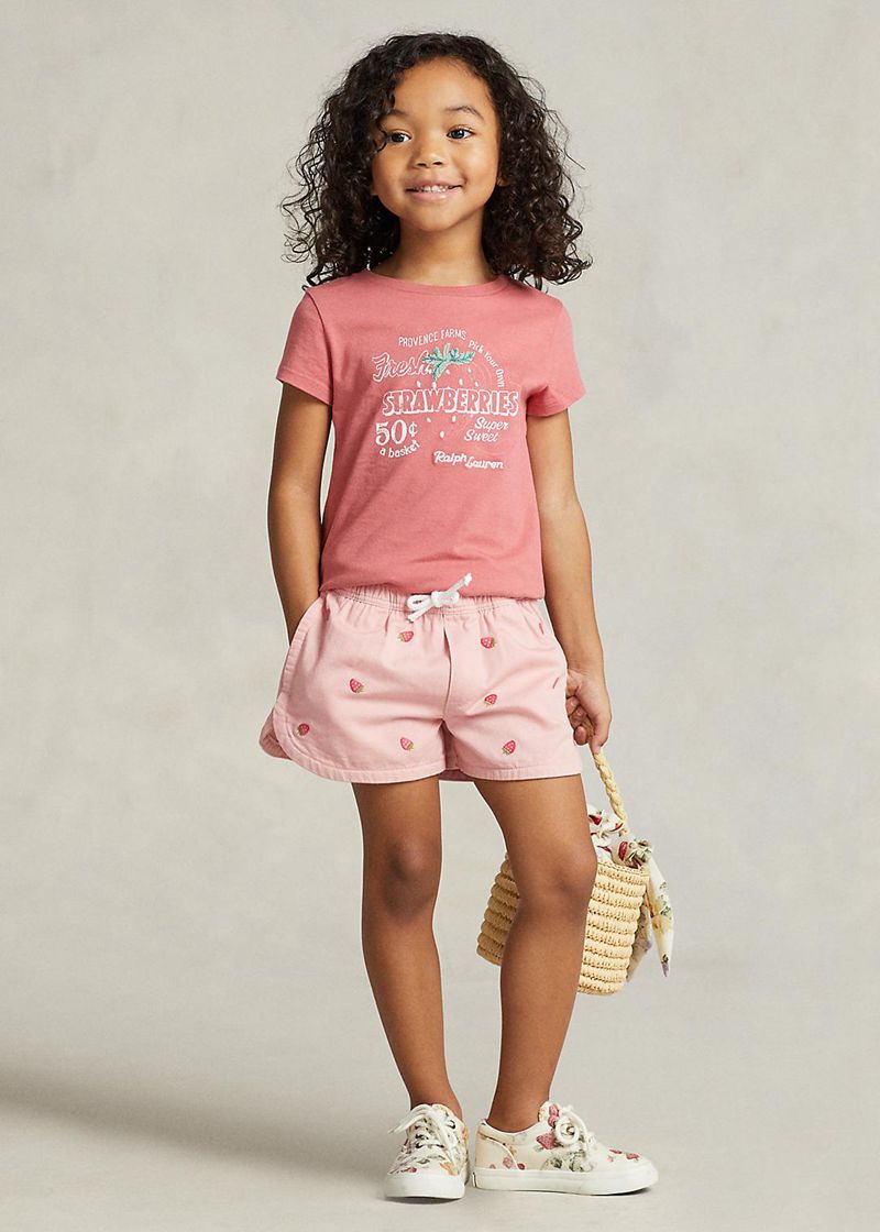 Shorts Ralph Lauren Niña 1.5-6.5 Años Strawberry Cotton Twill Chile Rosas OTZVN-9230